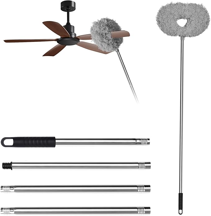 Storystore Ceiling Fan Cleaner Duster - Adjustable Duster with Extension Pole,Dusters for Cleaning Fan Blade, Walls and Cobweb (Grey)