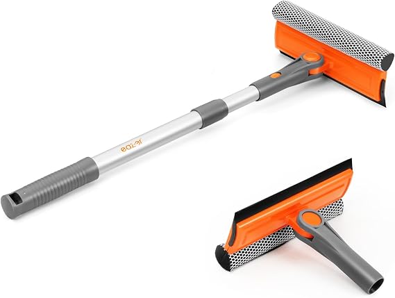 eazer Professional Window Squeegee, 2-in-1 Rotatable Squeegee for Window Cleaning Kit, Window Cleaner Tool, Window Washi