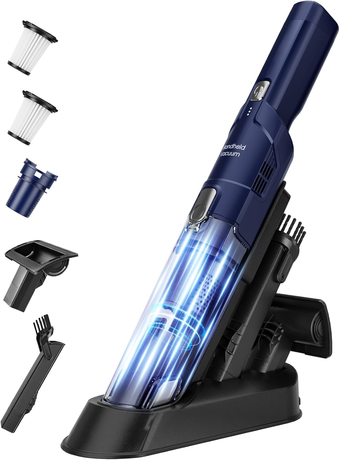 Hand Vacuum Cordless Rechargeable with Brushless Motor, Blue