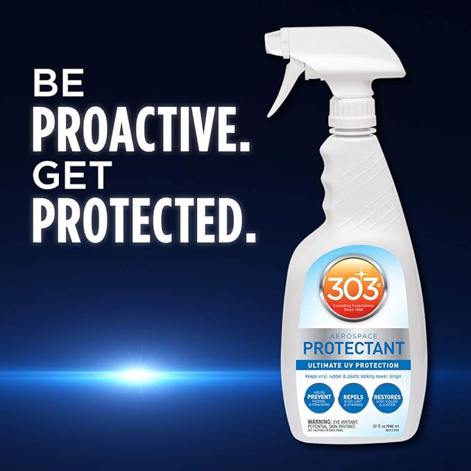 303 Products Aerospace Protectant Spray, UV Protection for Outdoor Surfaces – Protects Vinyl, Plastic & Rubber, Repels Dust & Dirt, Matte Finish, 32 oz (6-Pack)