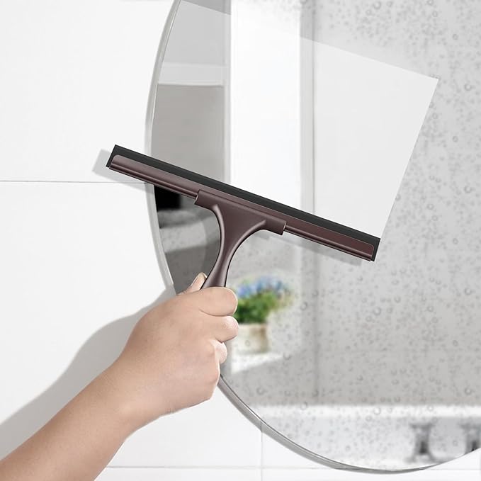 SetSail Shower Squeegee for Glass Doors All-Purpose Squeegee for Shower Glass Door Stainless Steel Window Squeegee with Hook for Car Windshield, 12 Inches