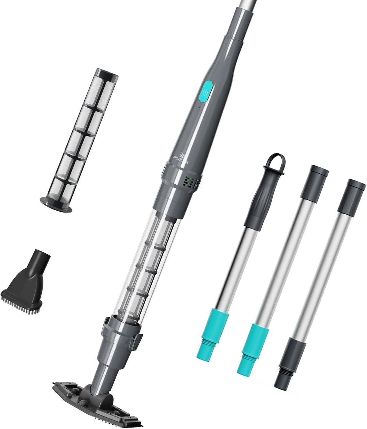 Handheld Spa & Hot Tub Vacuum, Cordless Pool Vacuum, 90-Min Runtime, Ash