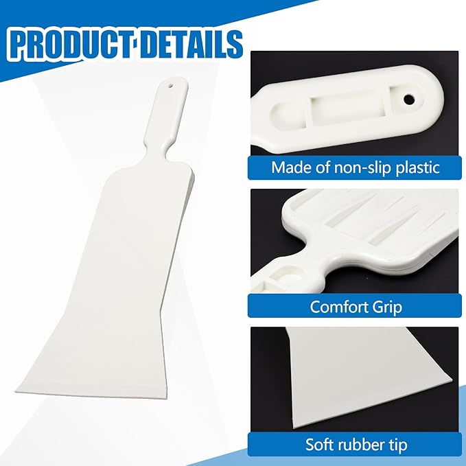 Hovom 2PCS Car Bulldozer Squeegee, Long Handle Tint Tools, Scrubber Bulldozer Squeegee for Car Window Cleaning/Vinyl Wrap/Snow Frost Ice Removal, Auto Flat Glass Tint Squeegees (2PCS: Gray+White)