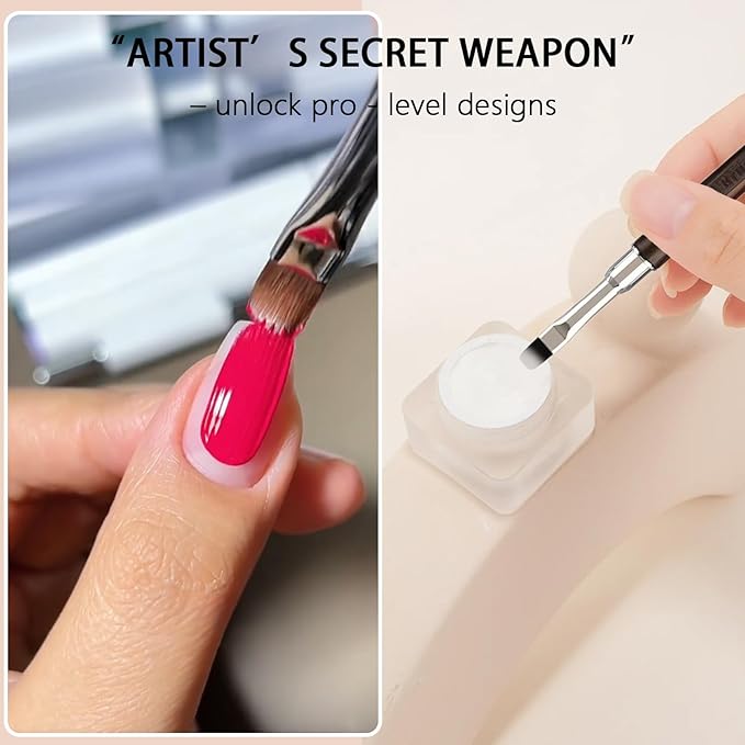 Nail Art Clean Up Brushes, Oval Nail Cleanup Brush, Gel Nails Brushes, Acetone Manicure Brush for Nails Art Design Painting and Cleaning Polish Mistake on the Cuticles for DIY & Salon Use