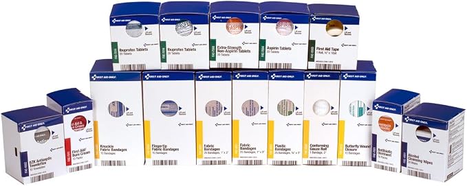 First Aid Only 700002 SmartCompliance 50-Person First Aid Kit Refill Supplies for Business, Worksite, and Home, 237 Piec