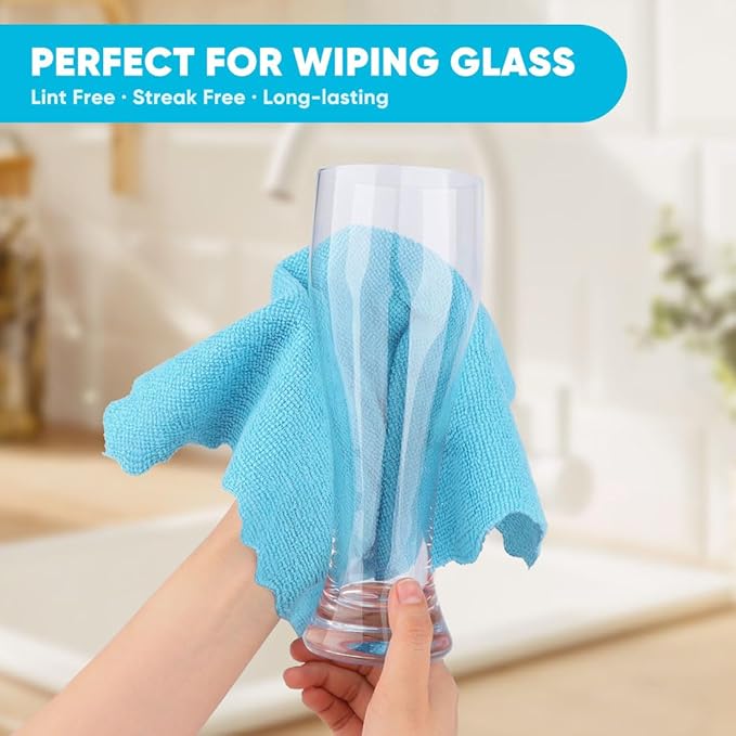 Orighty Microfiber Cleaning Cloths,50 Pack Microfiber Towels Bulk, Ultra-Soft & Absorbent Cleaning Rags, Reusable Lint Free Cloths for Car Care, House, Kitchen, 12x11 Inch