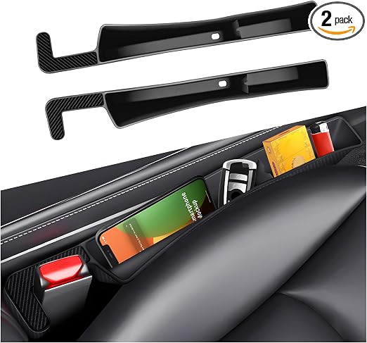 2PCS Car Seat Gap Filler Organizer, Multifunctional Seat Side Gap Filler with Phone Holder, Auto Crevice Blocker Between