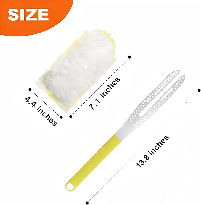 JOYMOOP Disposable Electrostatic Duster for Cleaning, with 2 Handles & 24 Ct Yellow Heavy Duty Refills for Swiffer Feather Duster, Household Cleaning Tool for Electronics, Dusting Furniture, Blinds