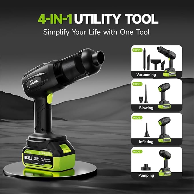 Cordless Car Vacuum Cleaner, 35000pa Powerful Handheld Vacuum & Air Duster with 2 Batteries, Portable Rechargeable Vacuum for Car Detailing, Pet Hair, Home & Office(Green)