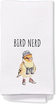 Bird Nerd Kitchen Towels, Bird Lovers Watchers Birder Gifts Dish Tea Towels for Kitchen Decor, Birding Gifts Hand Towels