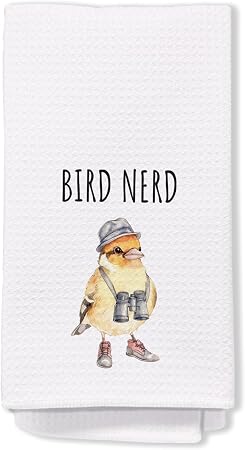 Bird Nerd Kitchen Towels, Bird Lovers Watchers Birder Gifts Dish Tea Towels for Kitchen Decor, Birding Gifts Hand Towels