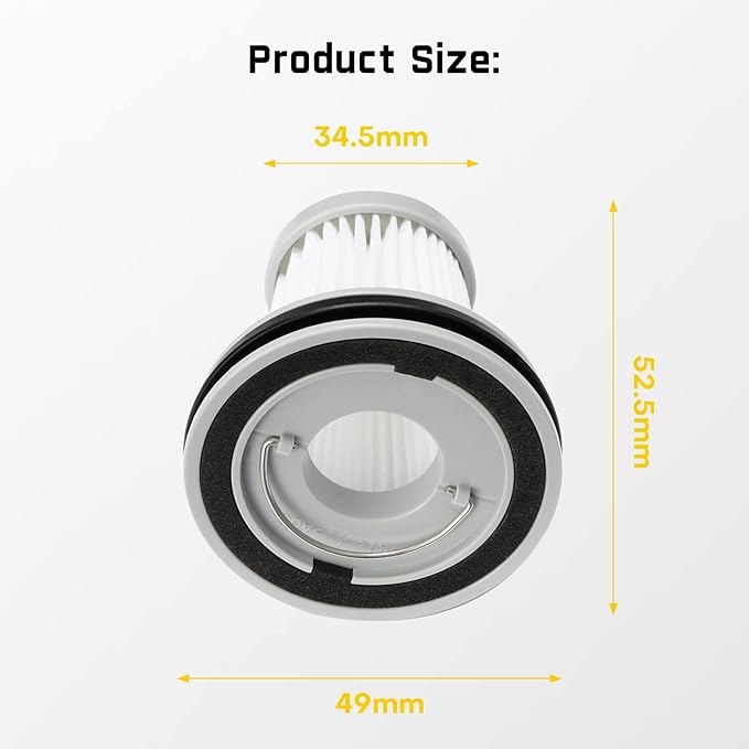 Fanttik 2-Pack Replacement HEPA Filter, Washable and Reusable Filter, Fits for Fanttik V8 Mate & V8 Apex & V9 Mix & V10 Mix & Slim V10 Apex Car Vacuum (AV8001)