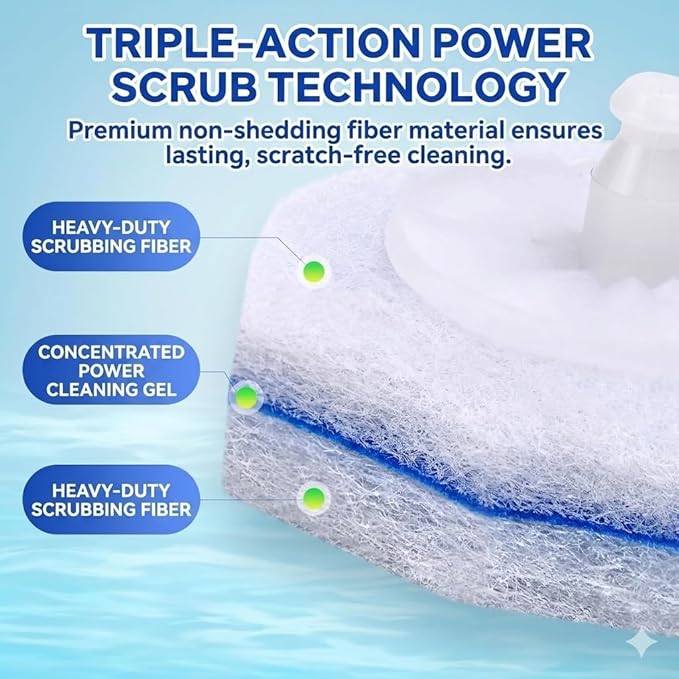120pcs Disposable Toilet Brush Refills, Bulk Toilet Bowl Cleaner Refill Pads, Compatible with Most Toilet Cleaning Wands, High-Value Scrubber Replacement Heads, 120 Count