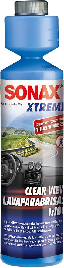 SONAX XTREME CLEAR VIEW 1:100 (250 ml) - Highly effective concentrate for the windscreen washer during summer. Compatibl