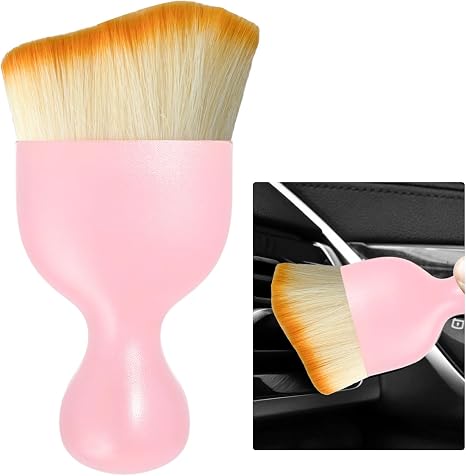 Ziciner Car Detailing Brush, Curved Soft Bristles Auto Removal Dust Collectors, Universal Vehicle Dashboard, Air Conditi