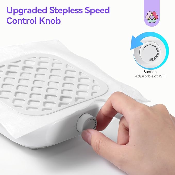 SAVILAND Nail Dust Collector:1000PA Dust Collector 5X Stronger Acrylic Dust Collector Nail Tech & Powerful Suction Nail Vacuum Dust Collector for Nail Tool 6000 RPM Nail Tech Must Have for Home Use