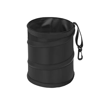 Ginsco New Leakproof Car Trash Can, 1 Gallon Mini Trash Can Pop-up Collapsible Hanging Car Trash Bin with Hook and Loop,