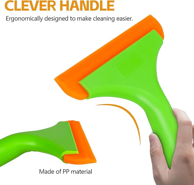 Wuyaoyao 2PCS Silicone Squeegee, Small Squeegee for Car, Automotive Mini Window Squeegees, Shower Squeegees, Water Wiper Cleaning Tool for Car Windshield, Window, Mirror, Glass Door (Green)