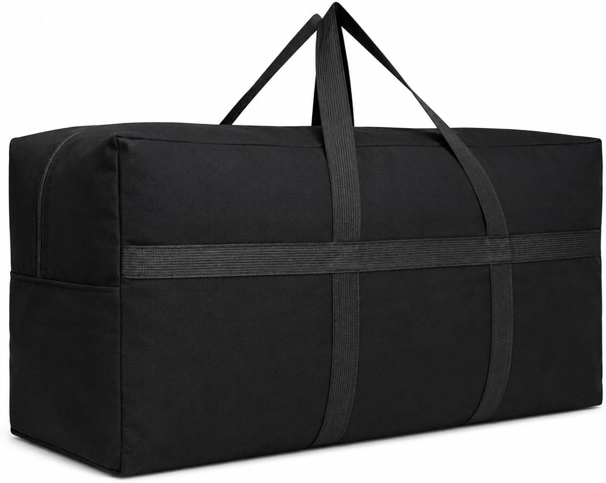 Extra Large Canvas Storage Duffle Bag, Duffel Bag for Travel Black 130L