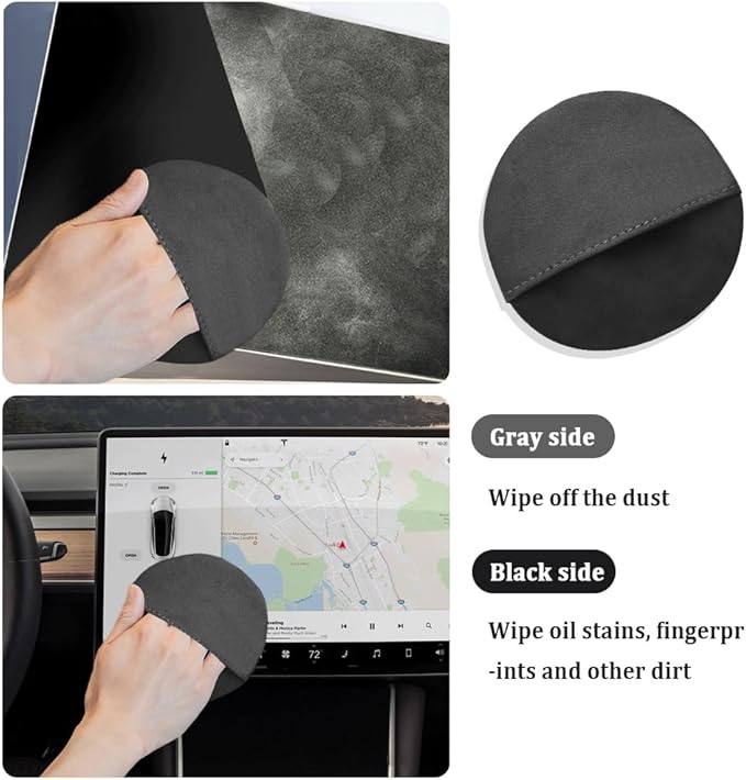 Car Screen Cleaner Cloth,Rapid Dust Removal Microfiber Cleaning Cloth for Car Display,Cell Phones,Dashboard,Double Sided Car Touch Screen Cleaner Car Accessories for Car,Truck,SUV (Round Shape)