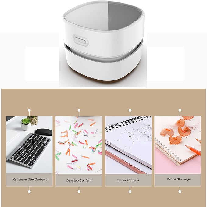 Upgraded Desk Vacuum Cleaner, Handheld Vacuum Cordless, USB Charging Mini Desk Vacuum, Table Dust Crumb Sweeper for Home, Office, School, Cars etc.