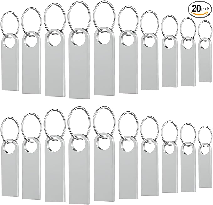 1GB USB Flash Drive 20Pack, Wooolken Sleek Metal USB 2.0 Thumb Drive