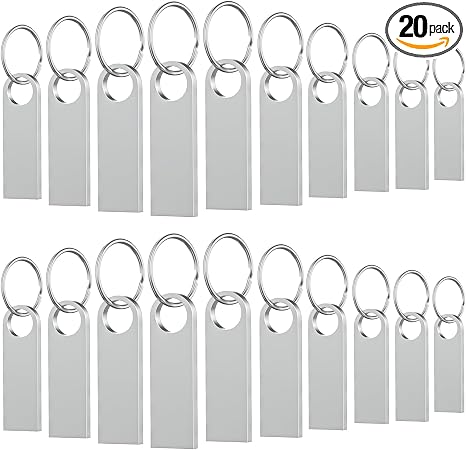1GB USB Flash Drive 20Pack, Wooolken Sleek Metal USB 2.0 Thumb Drive