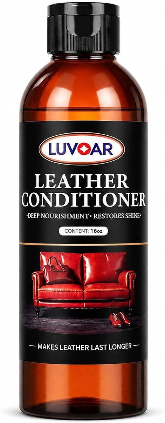 Leather Conditioner Oil - Deeply Nourishes for Leather Furniture, Car Seats, Shoes, Purses & Accessories -16oz