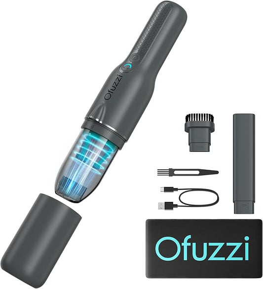 Ofuzzi Slim H7 Pro Cordless Handheld Vacuum with LED Light, Ultra-Lightweight 1.0LB, 11000Pa Powerful Suction, Two-Speed Modes, Type-C Fast Charging, Mini Vacuum for Home Cleaning (Gray)