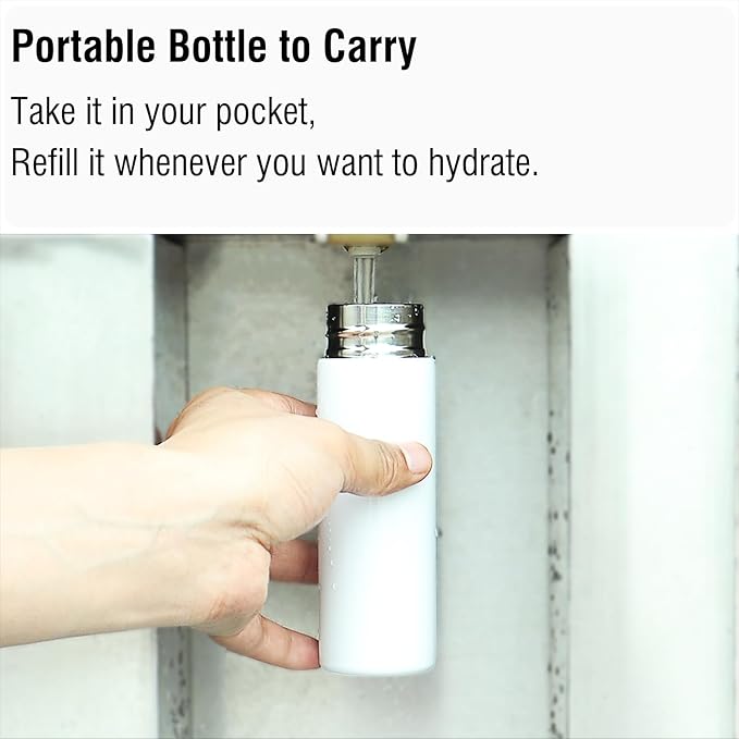 Cute Small Water Bottle, 4.4 Fl. Oz, Pack of 4, Mini Slim Flask for Kids Lunchbox, Portable Skinny Purse Water Bottle, Vacuum Insulated Reusable Leak Proof Stainless Steel Cup