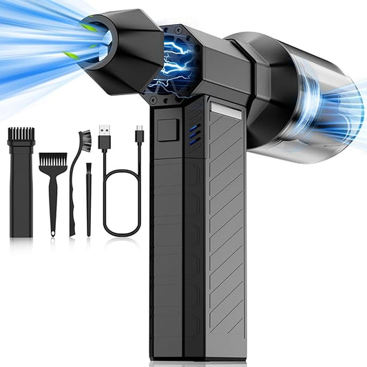Compressed Air Duster Keyboard Cleaner, 300000RPM Rechargeable 6000mAh Mini Turbo Fan Air Blower, Cordless Pc dusters & Vacuum for Electric Devices Office Home Yard