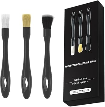 1 Pack 3 Pcs Car Detailing Brush,8.66 * 0.95in Automotive Brushes- Washing & Cleaning Air Vent for Wheels, Suitable for 