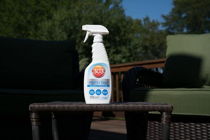 303 Products (30308CSR) UV Protectant Spray for Vinyl, Plastic, Rubber, Fiberglass, Leather & More – Dust and Dirt Repellant - Non-Toxic, Matte Finish, 16 Fl. oz., White