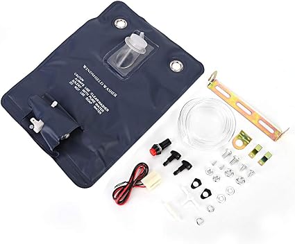 Mounting Clip, Universal Windscreen Washer Pump,12V Windscreen Washer Bottle With Bottle Bag Kit Fit For Classic Car 151