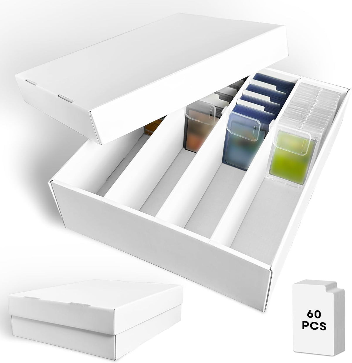 2-Pack Trading Card Storage Box, Card Box for TCG MTG Baseball Sports Cards