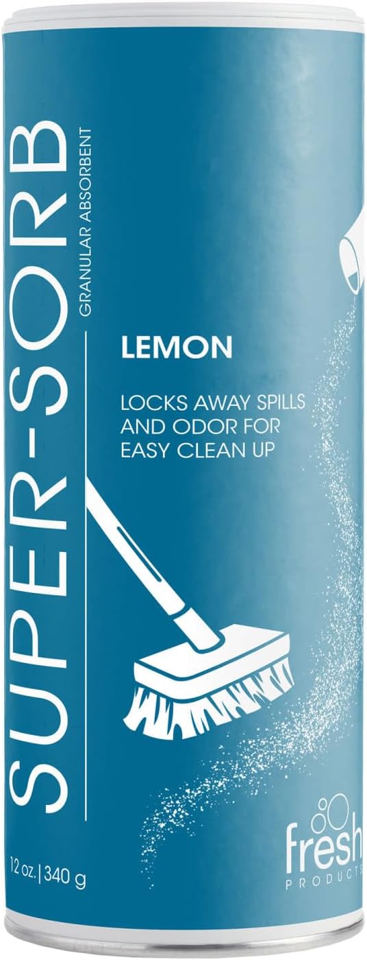 Super-Sorb Liquid Spill Absorbent, Powder, 12 Ounce Shaker Can, Lemon-Scented