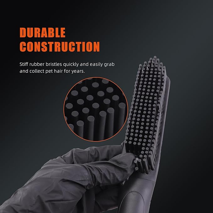SPTA Pet Hair Brush, 2Pcs Pet Hair Removal Brush,Triangular Wedge Tip,Rubber Bristles to Trap and Remove Hair,Metal-Free Design,Ergonomic Design Great for Cars,Trucks,SUVs,RVs, Home,Furniture&More