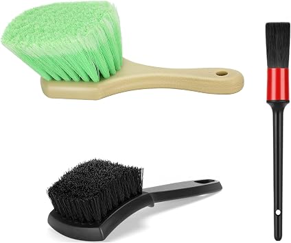 Fitosy Wheel Rim & Tire Brush Set, Soft & Stiff Bristle Wash Cleaning