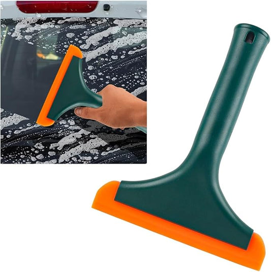 KVAEY Small Silicone Window Squeegee, 5.9 Inch Car Windshield Water Blade Squeegee with Non-Slip Handle, All-Purpose Cleaning Squeegee for Car Windshield, Window, Mirror (Black Green)