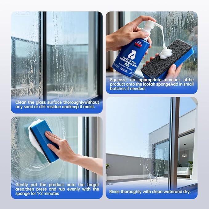 Glodway Glass,Mirror and Window Cleaner for Auto and Home Cleans,Streak-Free,Ammonia-Free,Tint-Safe,4.58 OZ