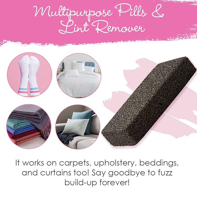 Hollywood Fashion Secrets Sweater Saver – Lint Remover Fabric Shaver & Depilling Tool, Fuzz & Pill Remover Stone for Sweaters, Coats & Clothes, 2 Pack