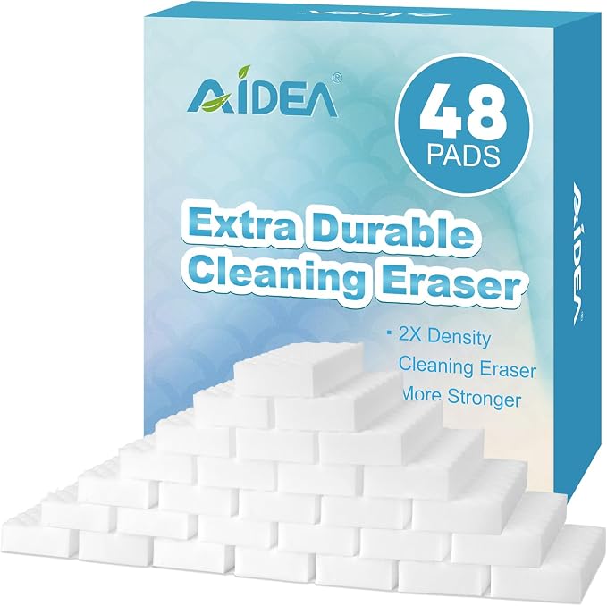AIDEA Magic Sponges Cleaning Eraser, 2X Density Stronger Sponge for Household, Powerful Scrubber Foam Pads, Multi-Surfac
