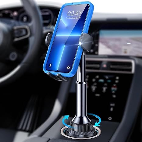 LISEN Cup Holder Phone Holder [No Shaking] Phone Holder for Car, 360° Adjustable iPhone Holder Car Accessories for Women