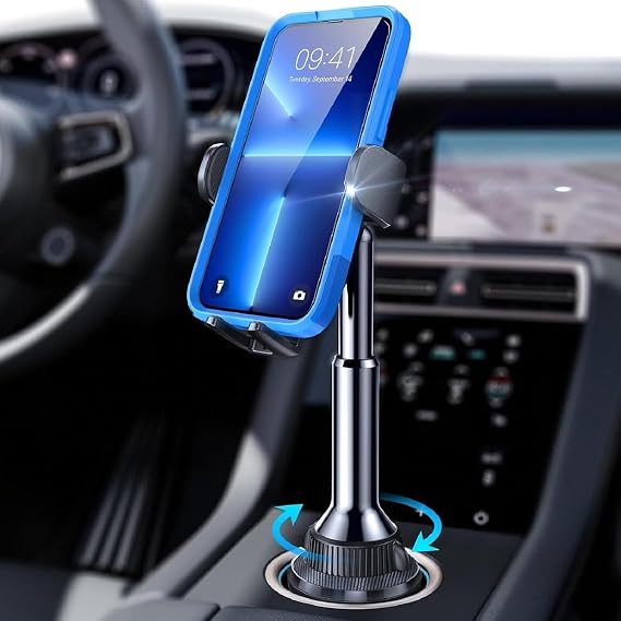 LISEN Cup Holder Phone Holder [No Shaking] Phone Holder for Car, 360° Adjustable iPhone Holder Car Accessories for Women