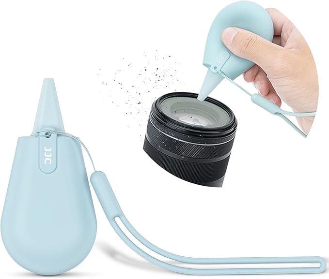 Pocket-Sized Silicone Camera Dust Blower Lens Air Blower, Small Camera Lens Cleaner Air Blower for Sensor LCD Keyboards Filters Printing, Glacier Blue Portable Dust Blower for Outdoor Travel Cleaning
