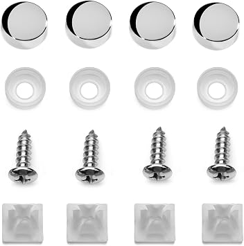 Stainless Steel Screws Fasteners for License Plates, Frames, and Covers on Domestic Cars, Trucks, Vans, SUVs - Rustproof