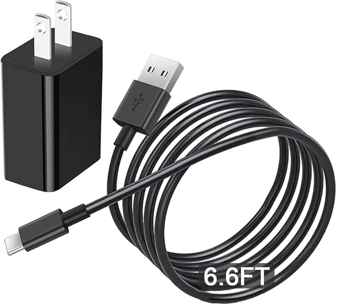 Replacement Electric Spin Scrubber USB C Charger Power Cord for YKYI, Keimi, Leebein, Bomves Electric Spin Scrubber USB Wall Adapter Type C Charging Cable Cord (6.6Ft)