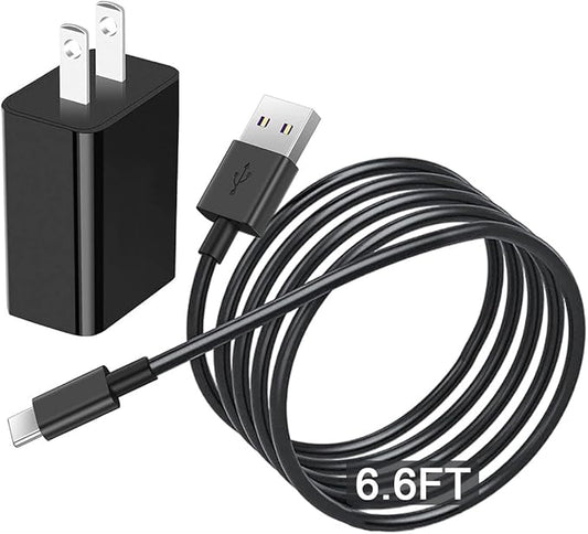 Replacement Electric Spin Scrubber USB C Charger Power Cord for YKYI, Keimi, Leebein, Bomves Electric Spin Scrubber USB Wall Adapter Type C Charging Cable Cord (6.6Ft)
