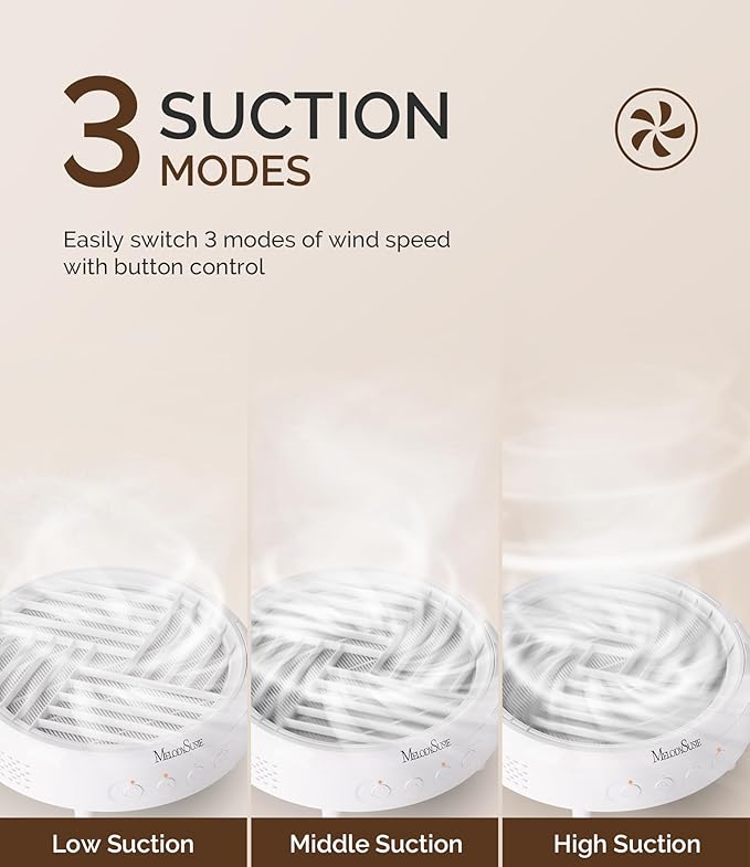 MelodySusie Compact Nail Dust Collector with Lightweight Design,Hpro 3800RPM Portable Nail Vacuum Fan with 3 Suction Modes,Reusable Filter & Easy-Control for Beginners,Nail Students & Home Use,White