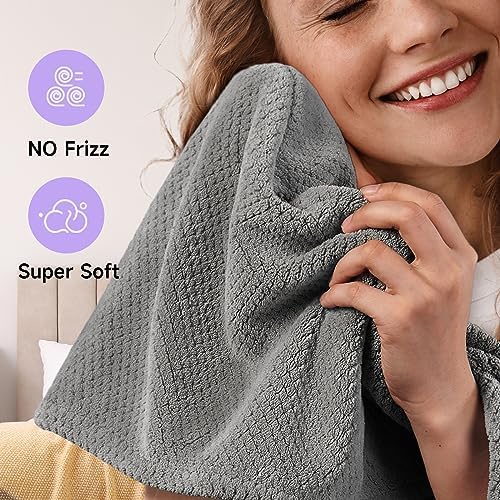 3 Pack Microfiber Hair Towel Wrap for Women Kids, 400 GSM Thicker
